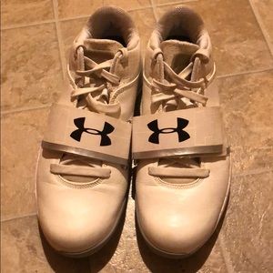 Really comfortable white underarmour sneakers.